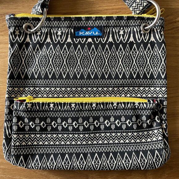 RARE 3 in 1 Vintage Kavu Crossbody Bag with Detachable Clutch Pouch Boho Black - Picture 8 of 13